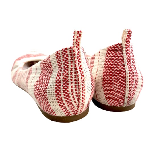 Nine West Carmen Red Cream Canvas Ballet Flats 6 M - Picture 4 of 7